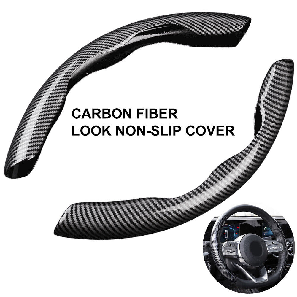 2x Carbon Fiber Universal Car Steering Wheel Booster Cover Non-Slip Accessories