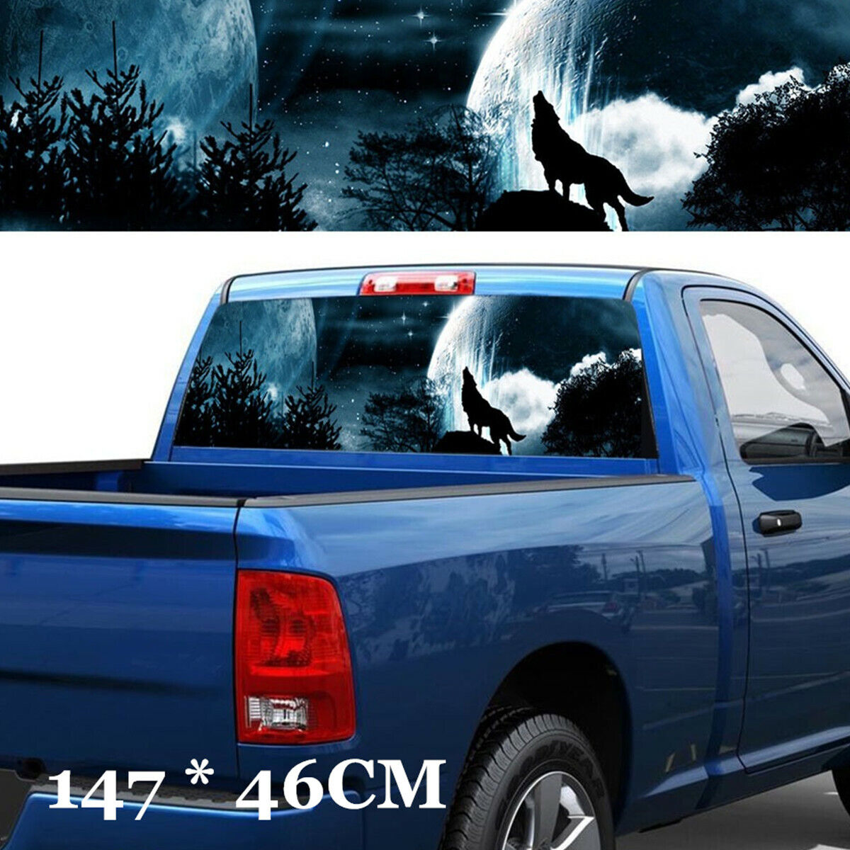  Wolf Howling Sky Galaxy Vinyl decal sticker For Car/Truck Rear Window Custom