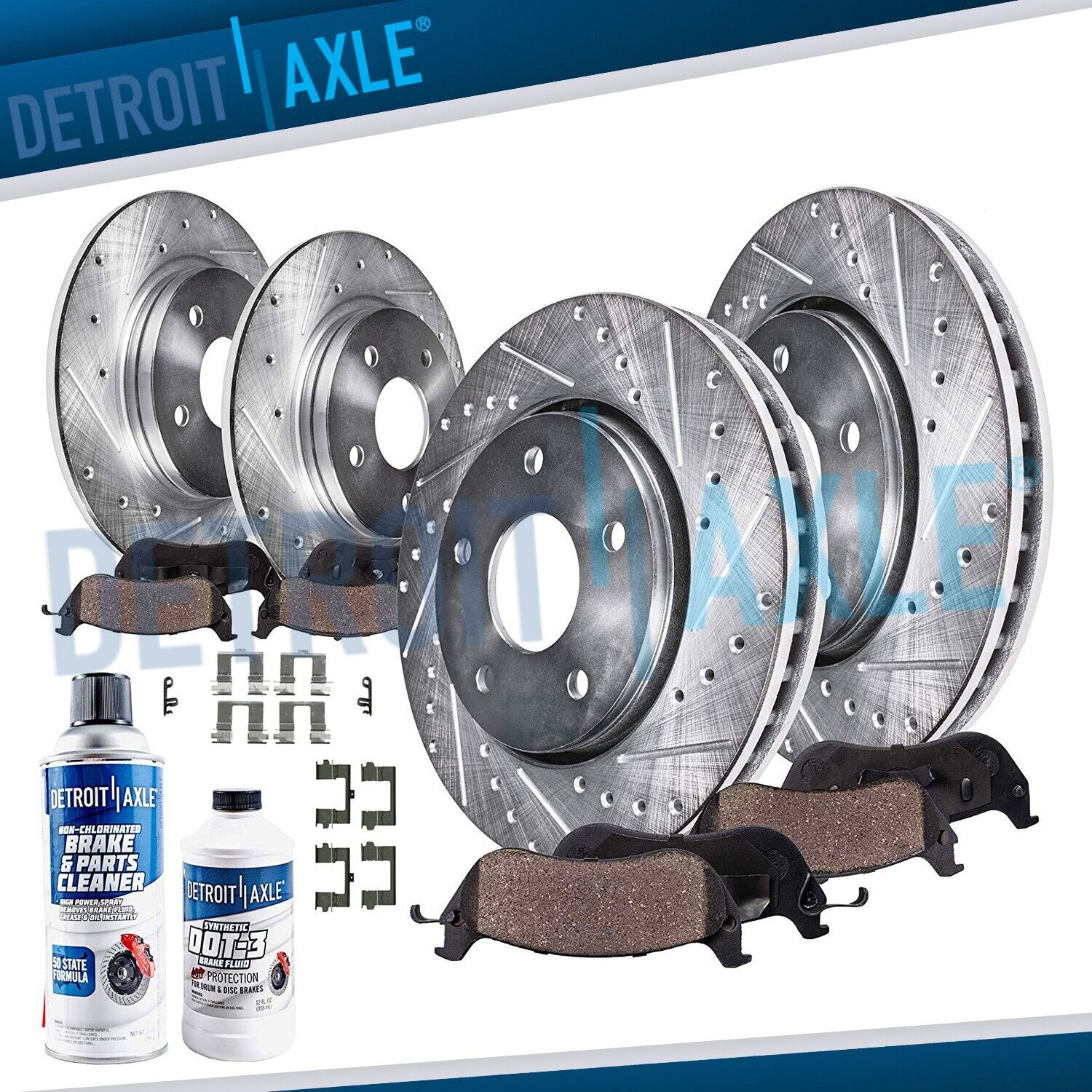 Front Rear Drilled and Slotted Rotors Brake Pads for Acura MDX ZDX Honda Pilot