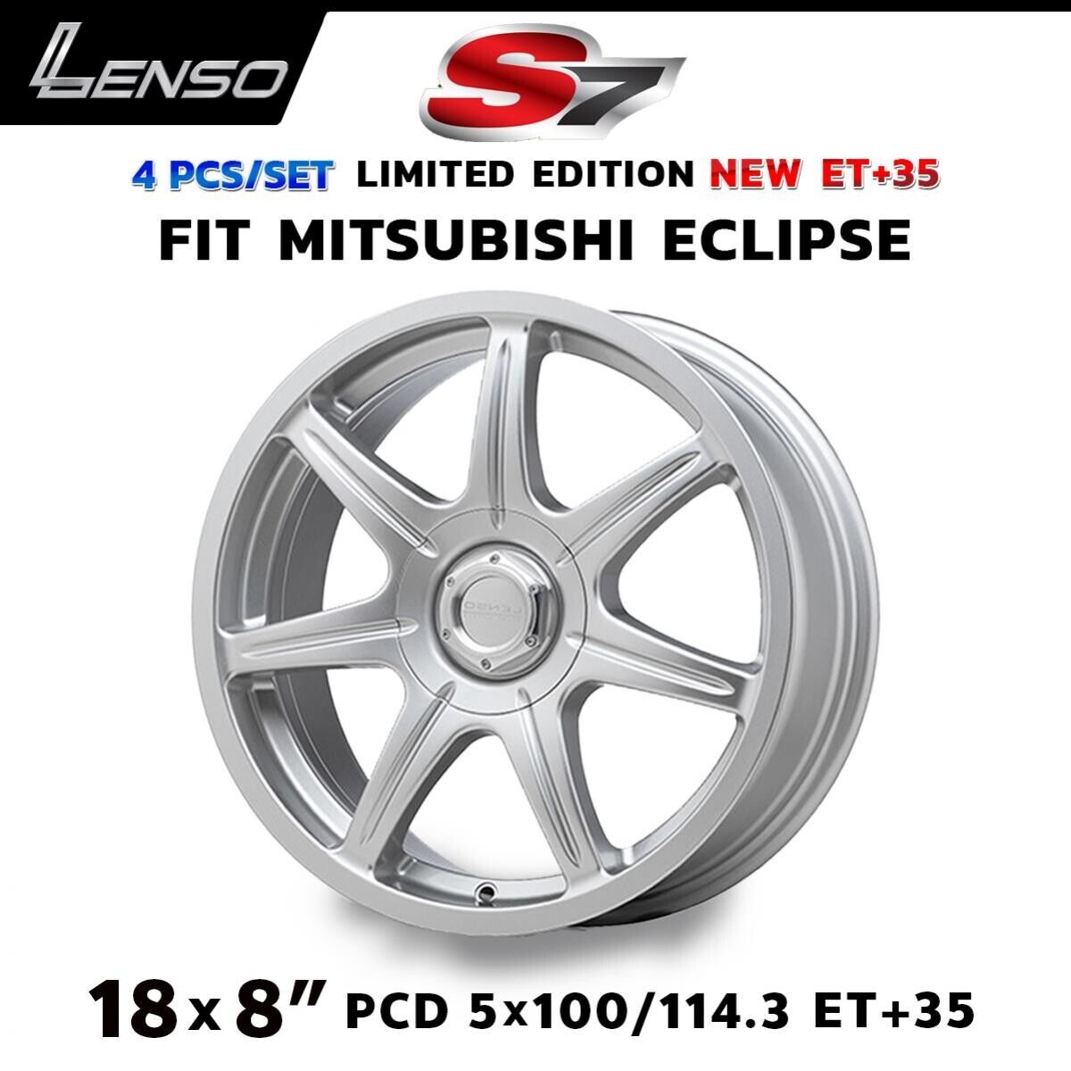 New Lenso Wheel S7 Rim 18x8 PCD 5x114.3 / 100 ET+35 Fits Mitsubishi Eclipse set4