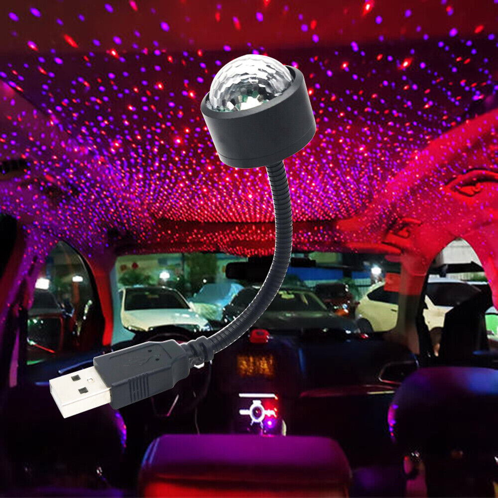 RGB USB Mini Disco DJ Ball Party Car Atmosphere Light Bar Colorful Sound 5V-12V