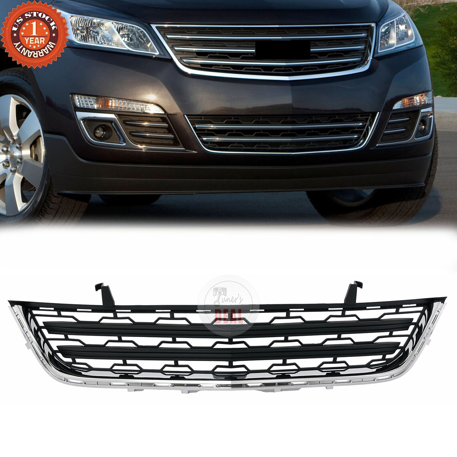 For 2013-2017 Chevrolet Traverse Front Lower Bumper Grille Chrome Molding Grill