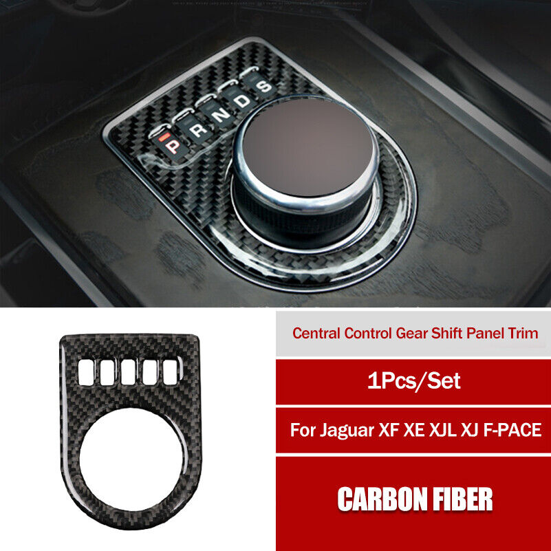 Carbon Fiber Interior Console Gear Shift Cover Trim For Jaguar XF XE XJL F-PACE