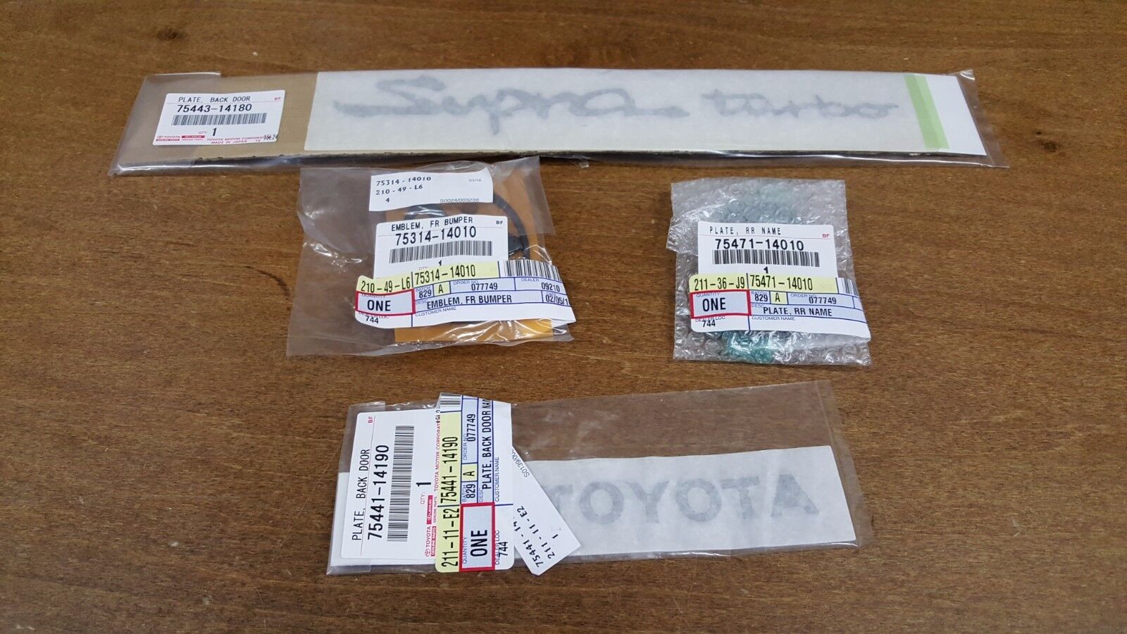 Toyota Supra Turbo 4 Piece Emblem Kit