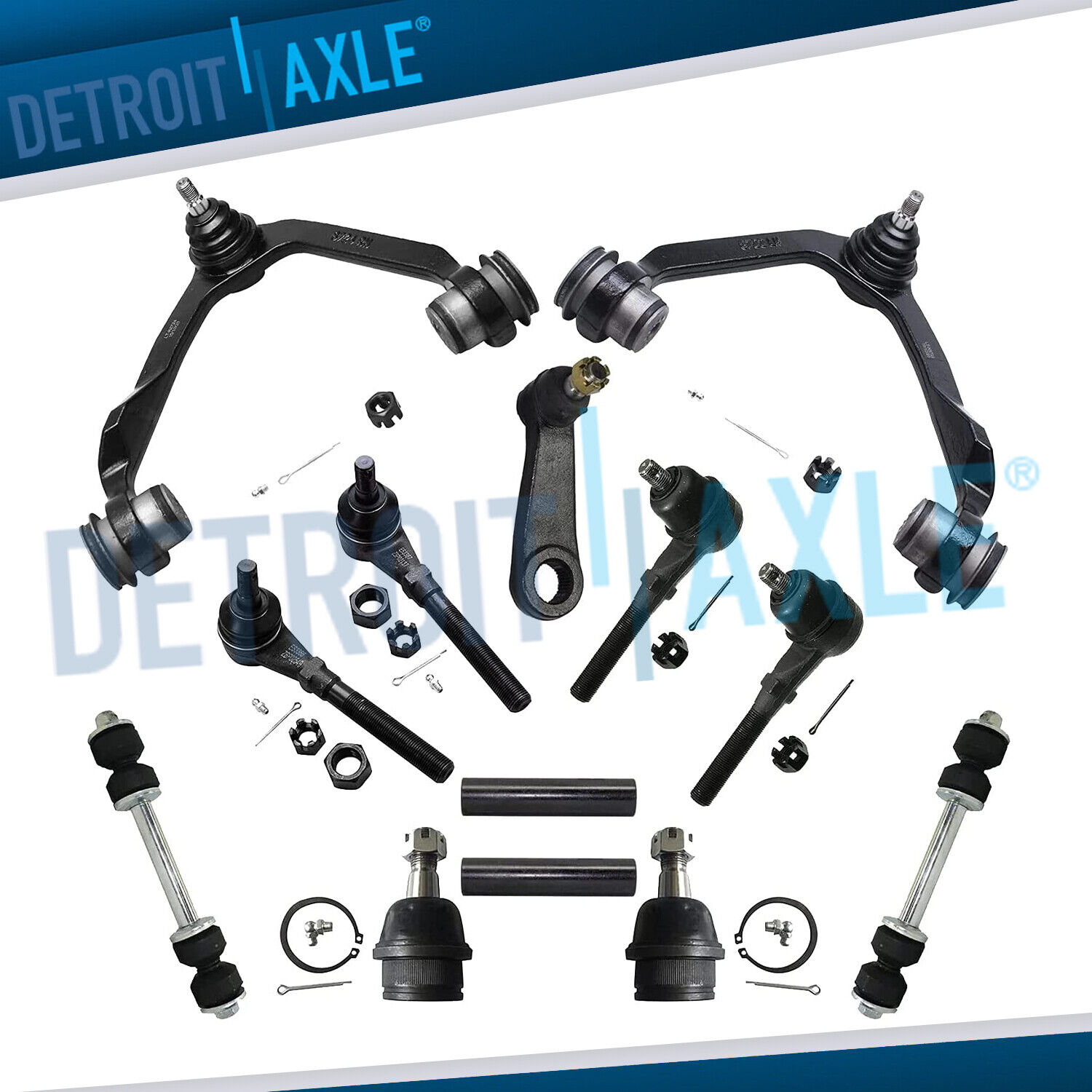 4WD 13pc Front Upper Control Arms + Tie Rods Sway Bar for Ford F-150 Expedition 
