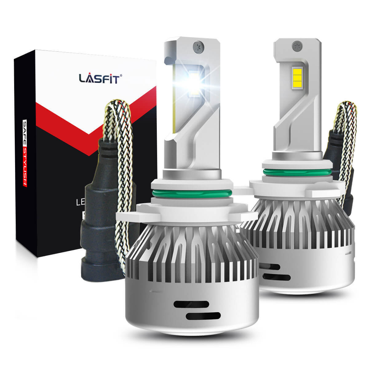 Lasfit 9012 HIR2 LED Bulbs High Low Beam Headlights 60W 6000K White Super Bright