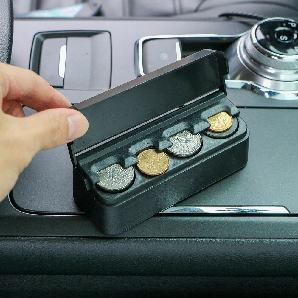 Portable Car Coin Case Organizer Storage Mini Box Plastic Holder Car Accessories