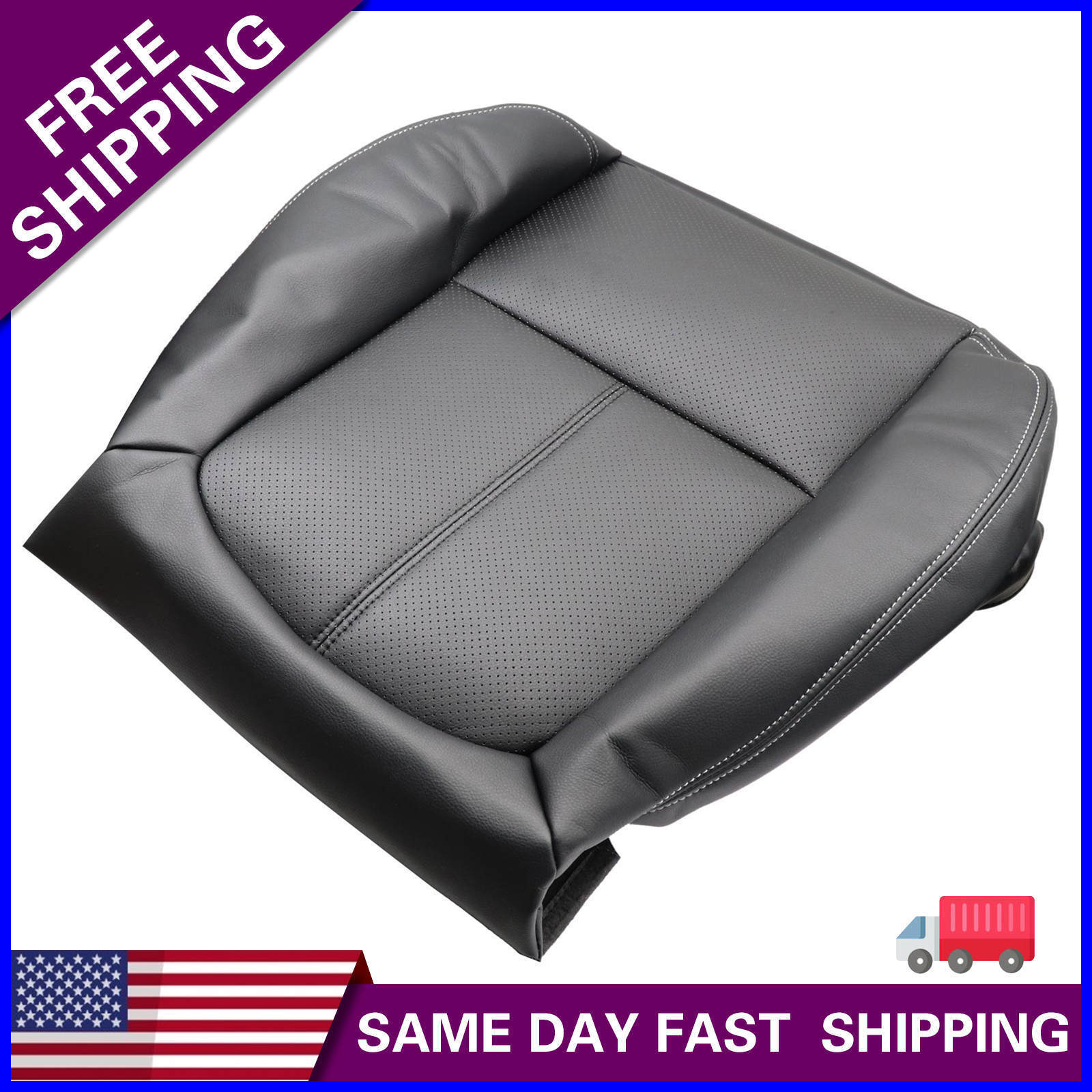 For 2011-2016 Ford F250 F350 Lariat Driver Bottom Perforated Leather Seat Cover