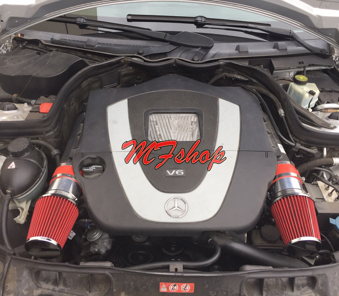Red For 2008-2012 Mercedes Benz C300 3.0L V6 Air Intake System Kit