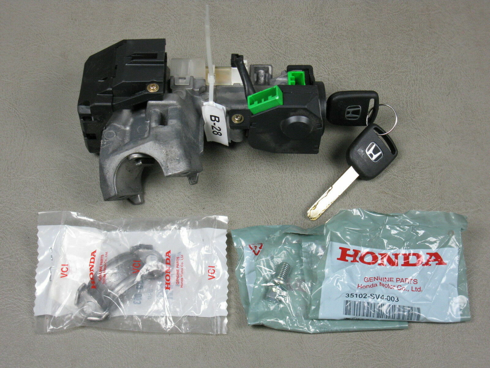 03 - 05 Honda Civic Auto Ignition Lock Cylinder Switch With 2 Keys + 2 NEW BOLTS