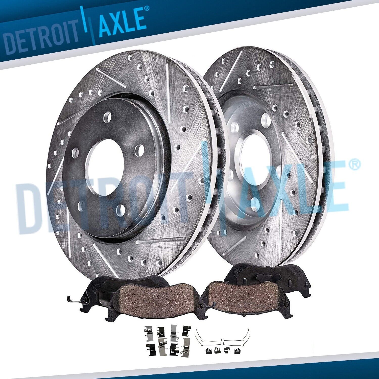 Front Drilled Rotors + Brake Pads Kit for Toyota Camry Avalon Lexus ES350 ES300h