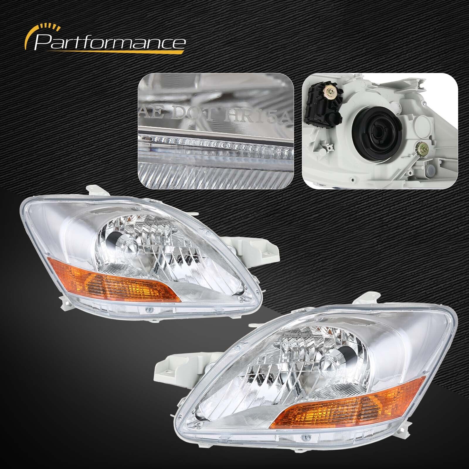 Headlight Set Fit For 2007-2011 Toyota Yaris Sedan Left and Right Side Pair