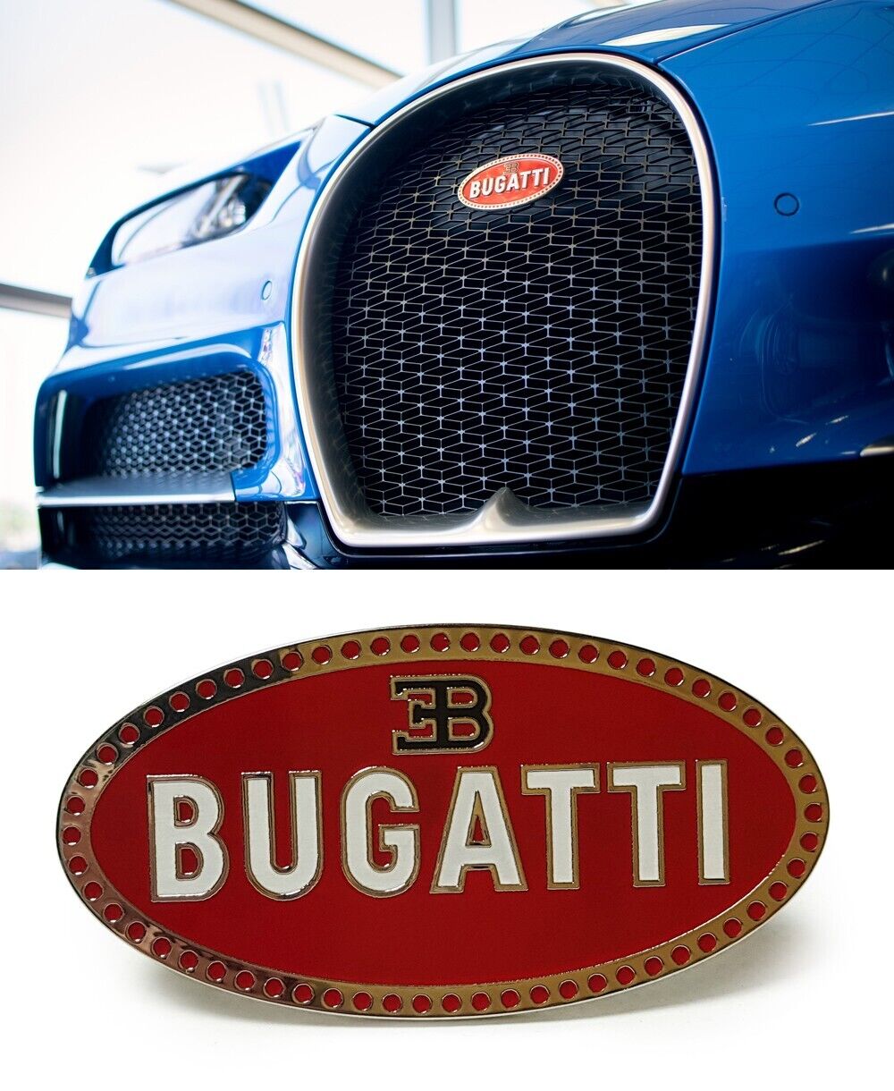 1 pc Grille Badge Metal Grill Emblem compatible with Bugatti Chiron Veyron Cars