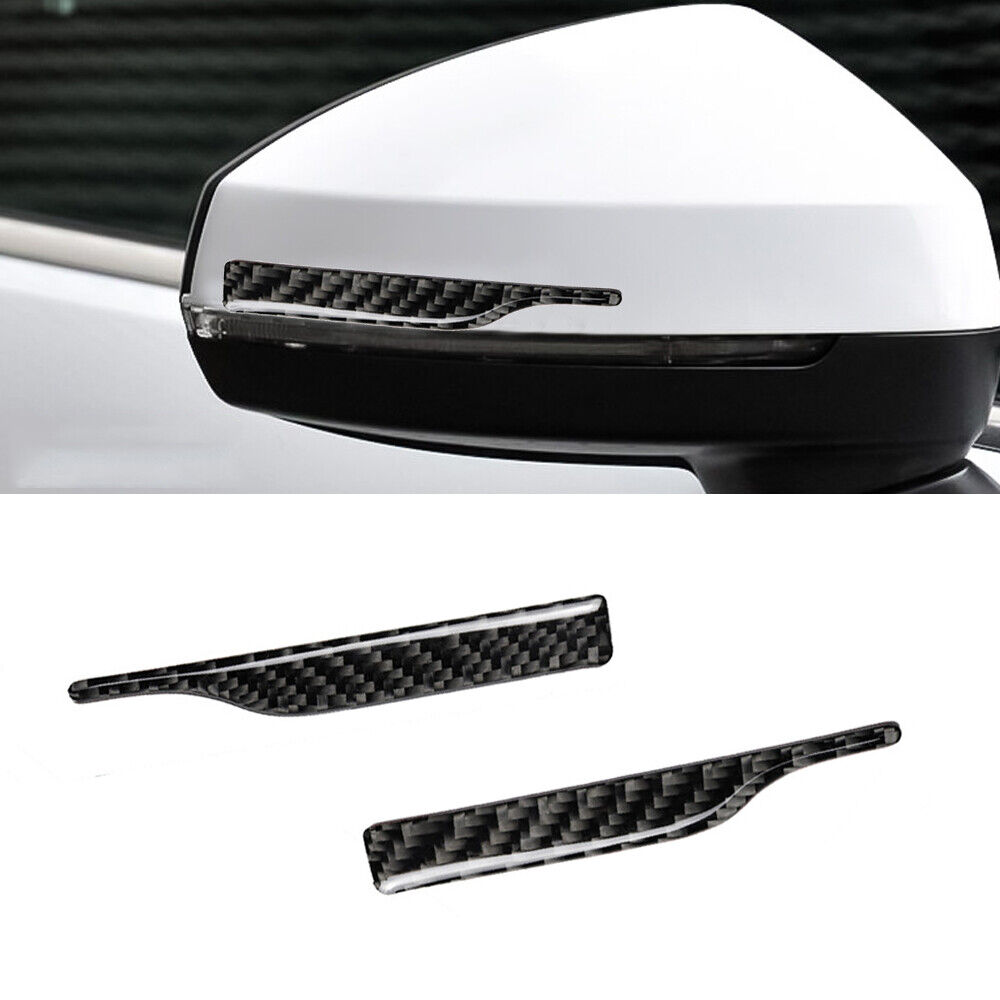 2PCS Carbon Fiber Car Rearview Mirror Strips Anti-collision Stickers Accessories