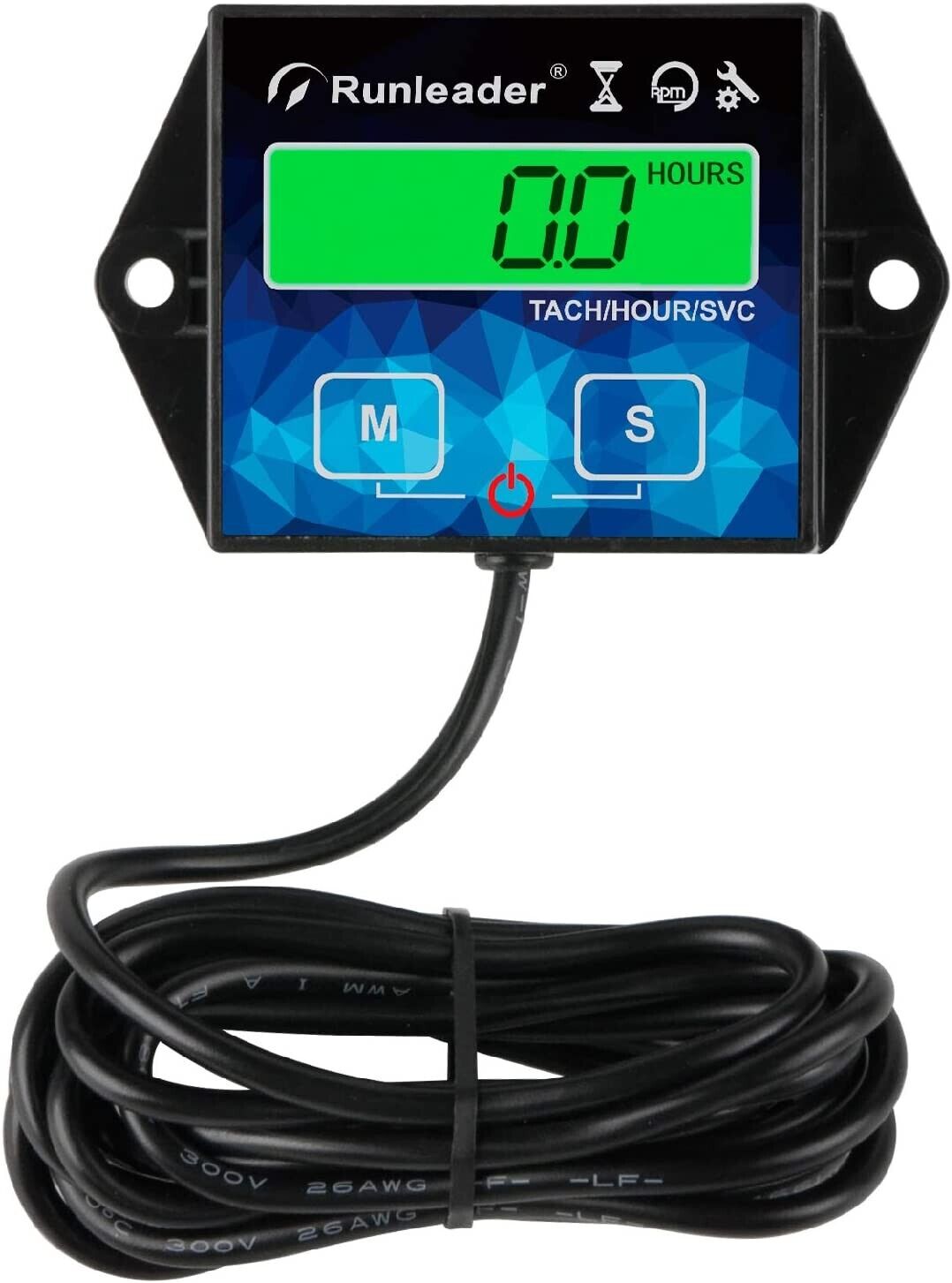 Digital Hour Meter Tachometer RPM Gauge SVC timers Backlight Select Waterproof