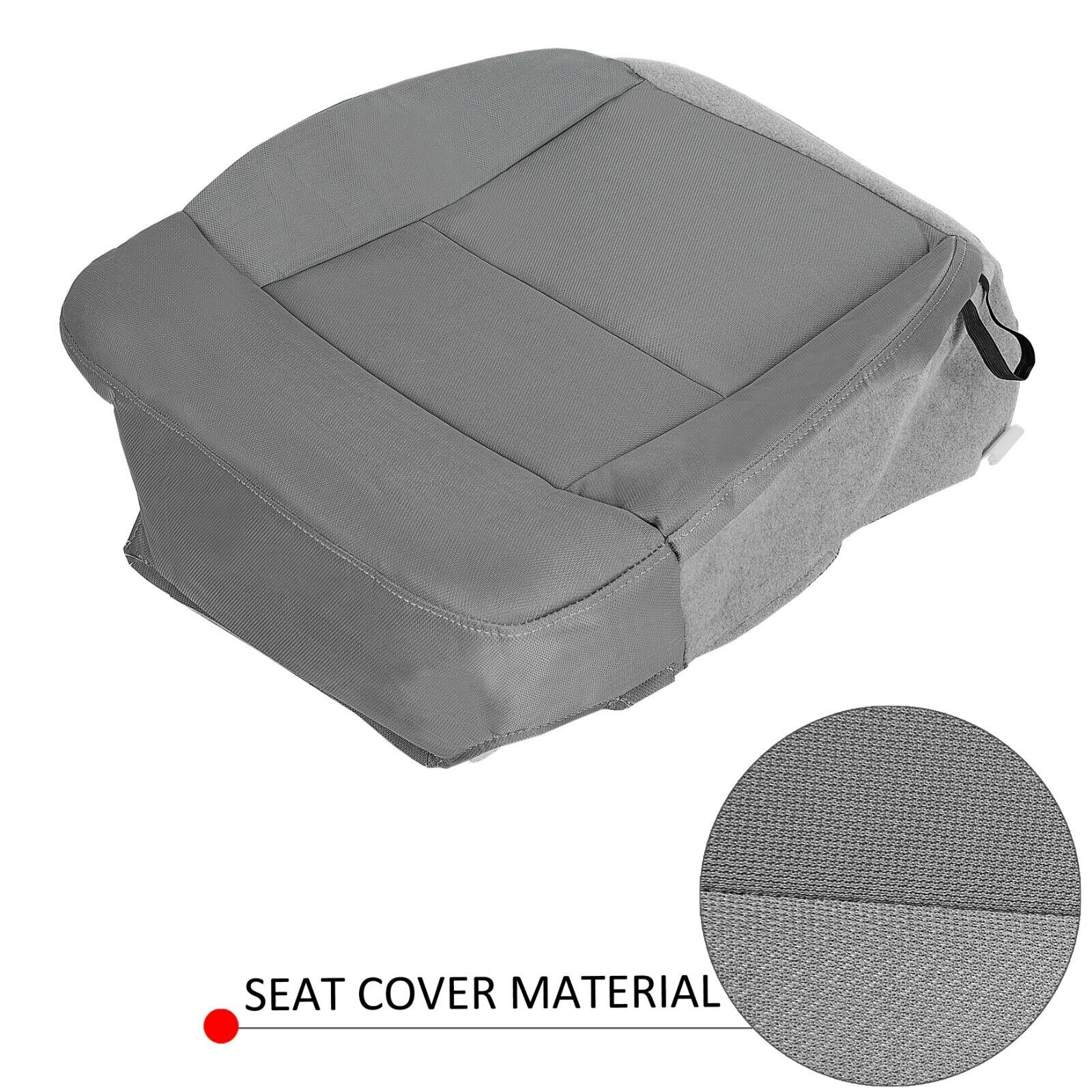 For 2004-2008 Ford F-150 STX XL XLT Driver Side Bottom Gray Cloth Seat Cover