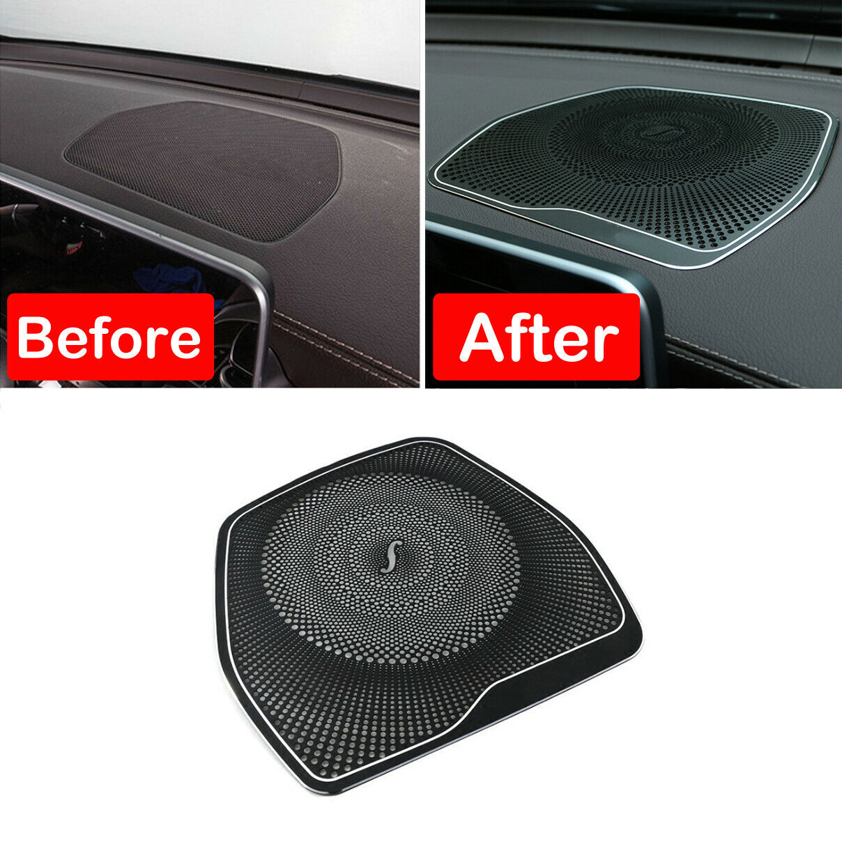 For 2015-20 Mercedes Benz C GLC Class W205 Alloy Console Dashboard Speaker Cover
