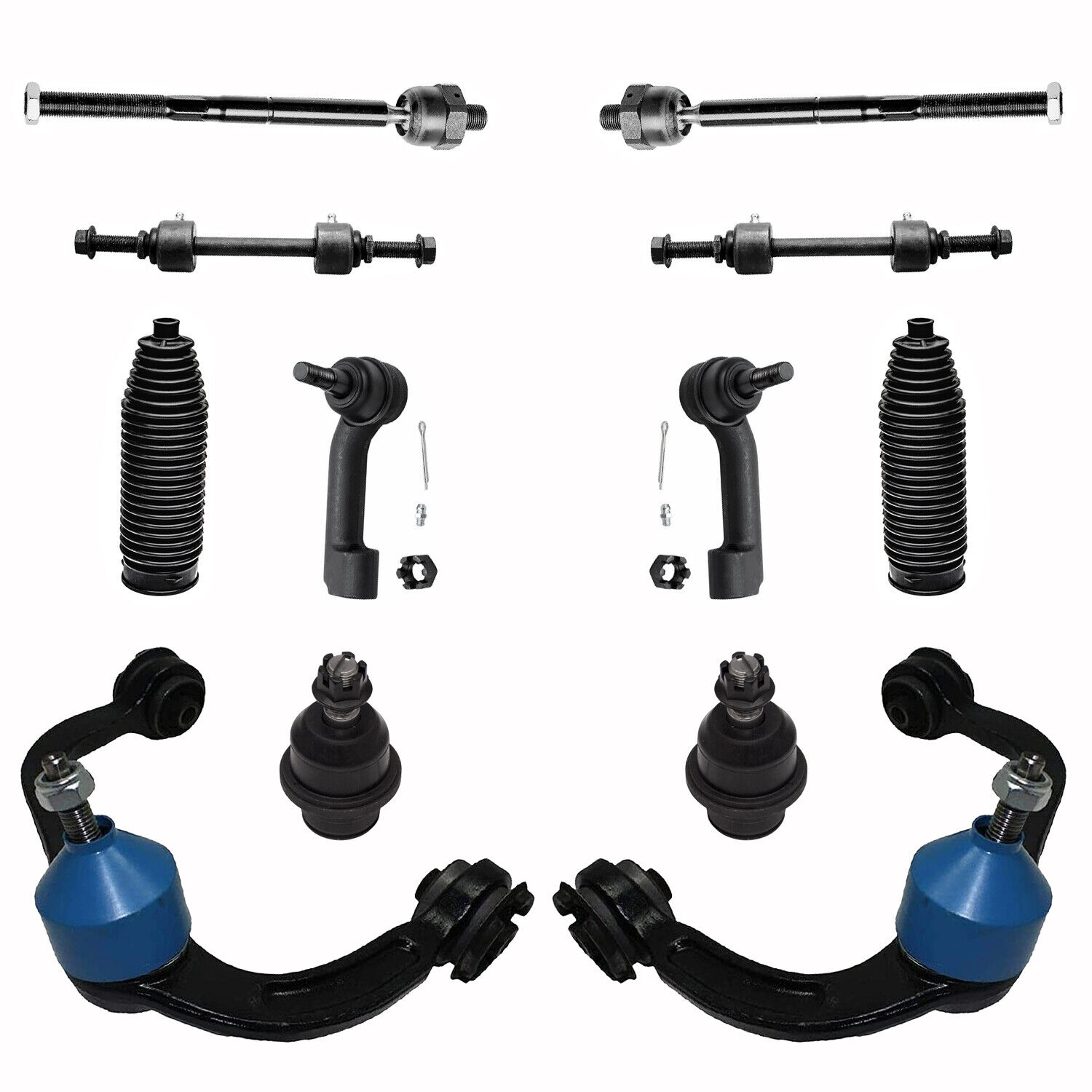 4WD 12pc Front Upper Control Arm Sway Bar Tie Rod for 2009 - 2014 Ford F-150