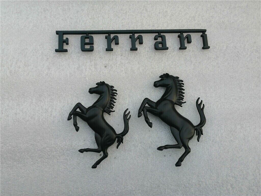 Ferrari F12 GTC4 812 Front & Rear Bumper Horse Badge Emblem Set Black New