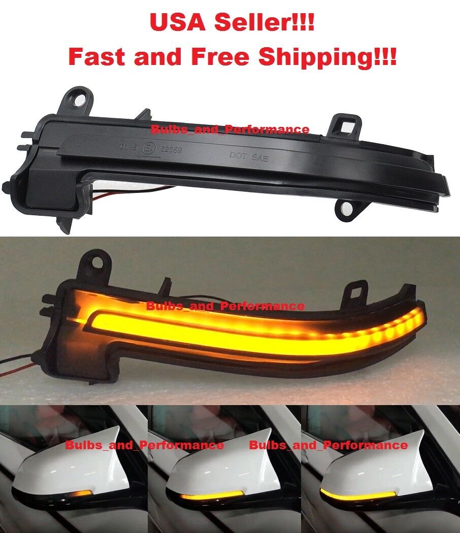 Smoked Sequential LED Side Mirror Turn Signal Lights fits BMW X1 (E84), BMW i3
