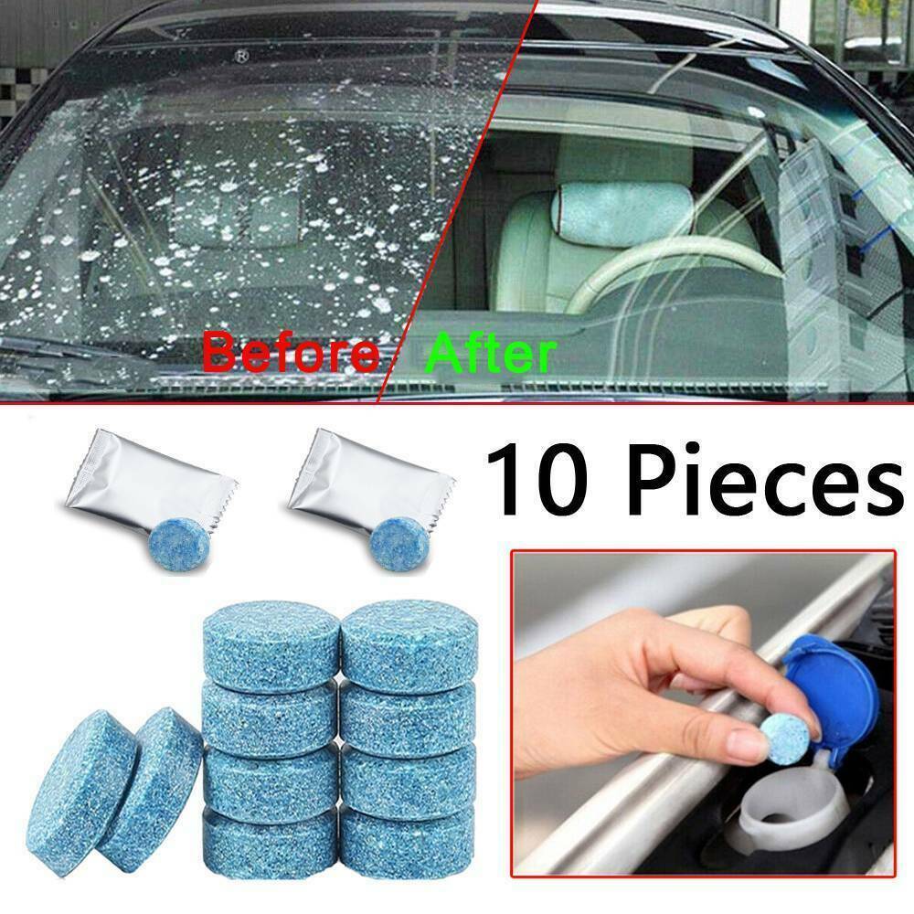 10x  Car Glass Washer Effervescent Tablet Rain Scraper Solid Wiper Spray Cleaner
