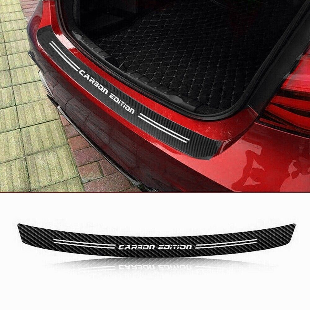 Carbon Fiber Rear Trunk Bumper Guard Car Accessories Decal Sticker Moulding Trim