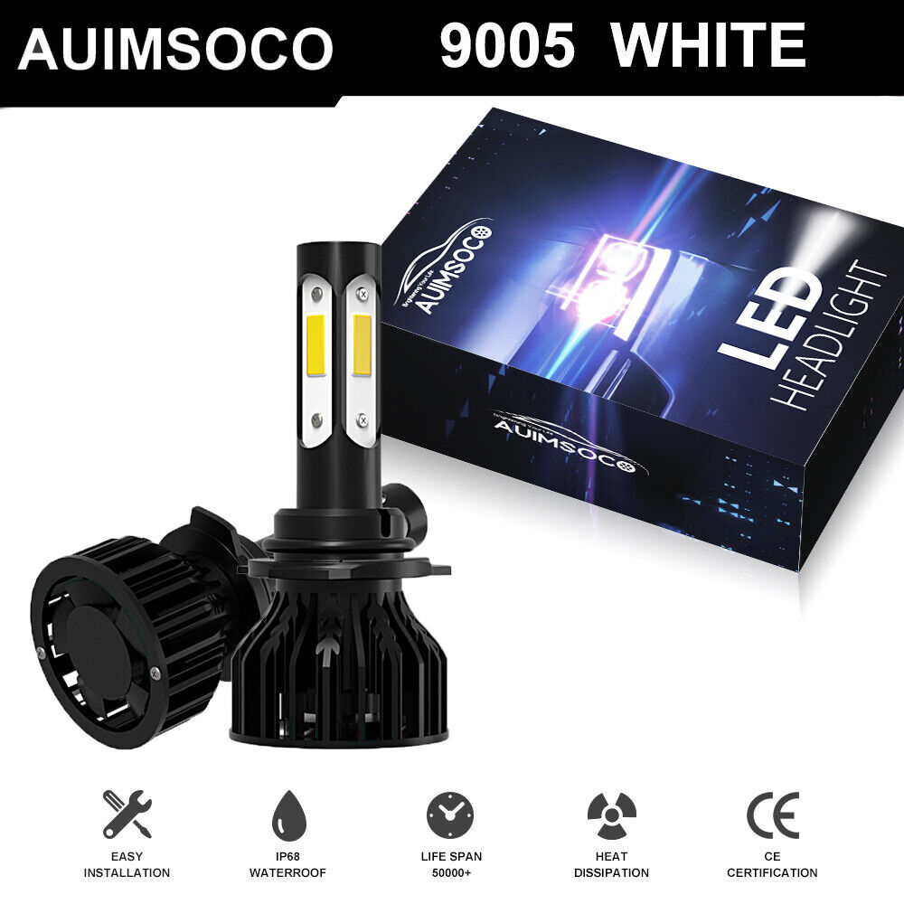 4 Sides 9005 HB3 LED 6000K Xenon White High Beam Headlight Bulbs Conversion Kit