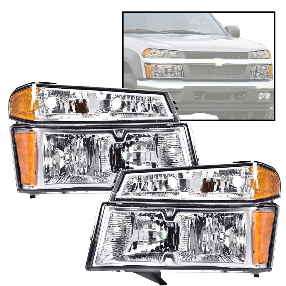 Amber Corner Headlights+Bumper Lights Fit For 04-12 GMC Canyon/Chevy Colorado