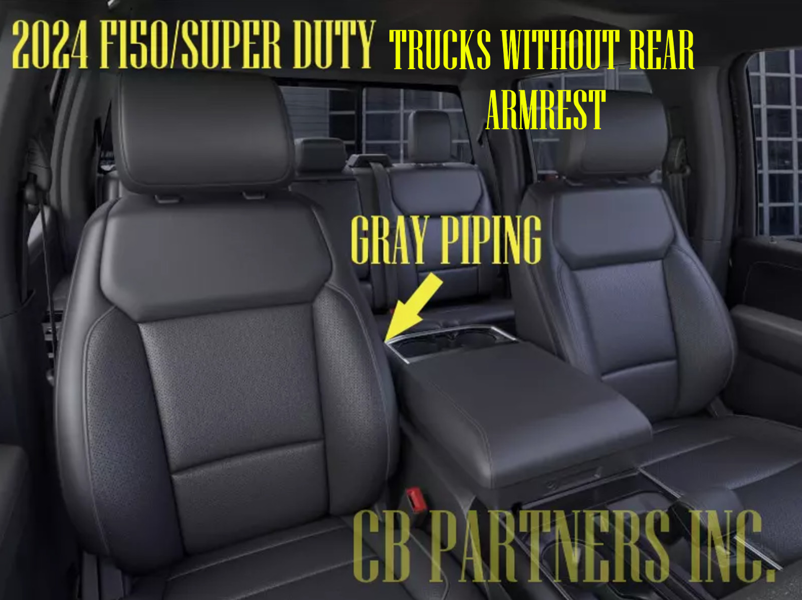 OEM NEW TAKEOFF FORD F150 BLACK AUTO LEATHER SEAT UPHOLSTERY GRAY PIPE 2021-2026