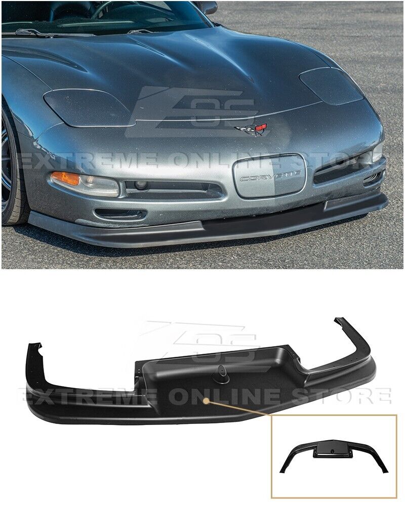 For 97-04 Corvette C5 | Performance Matte Black Front Bumper Vented Lip Splitter