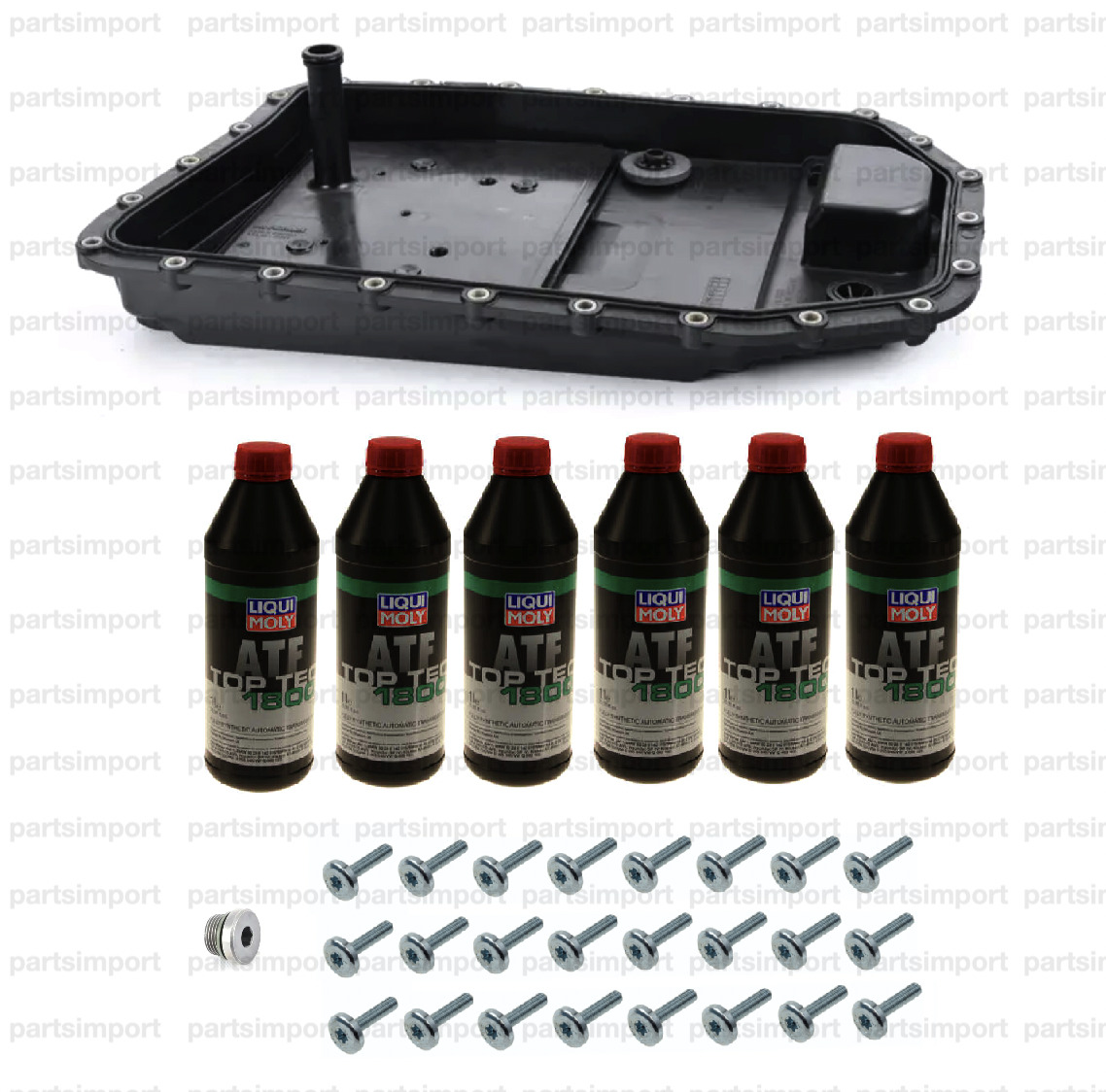 ZF OEM Auto Trans Service Kit (Oil Pan+Filter+Gasket+24 Bolts) + 6L ATF for BMW