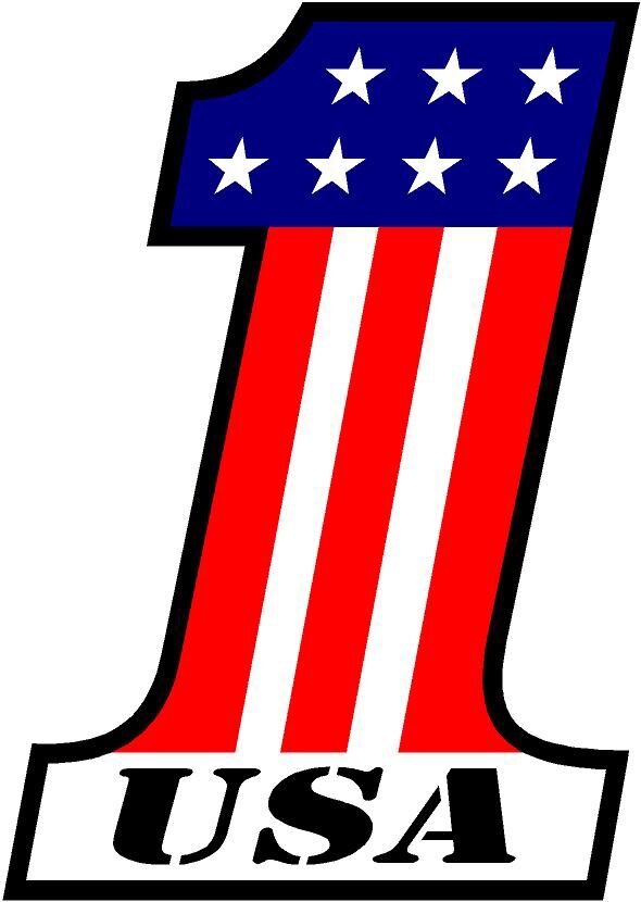 USA #1 1 American Flag number one United States Harley US Decal Sticker VAR