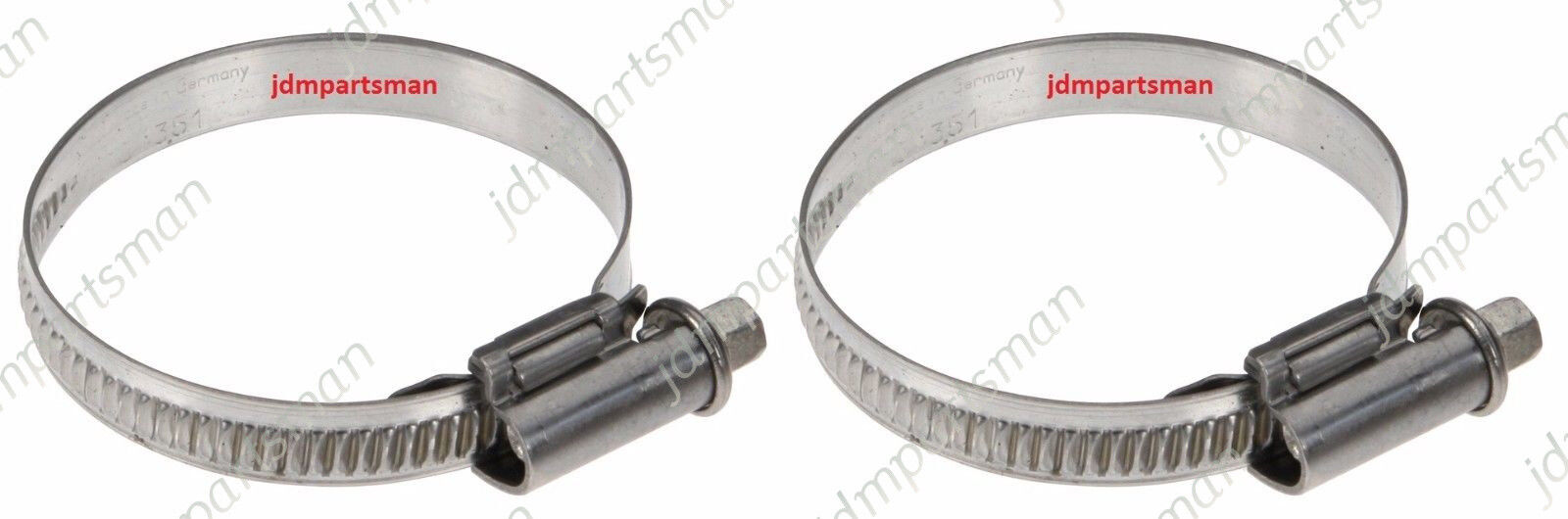 Narrow Band 9mm Steel Hose Clamp 40-60mm - Pack of 2  Made in Germany HC40-60/9