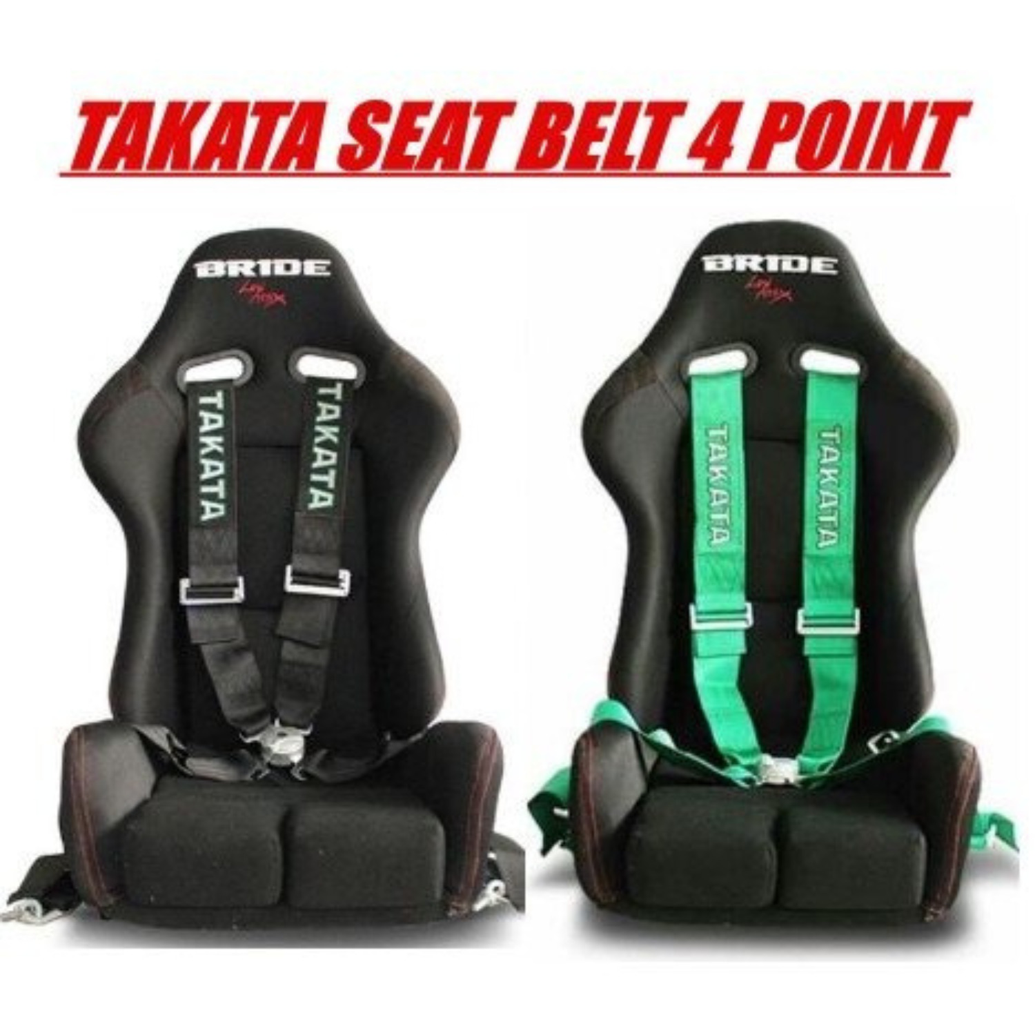 New Takata Japan Racing Seat Belt Harness 4 Point Snap-On 3