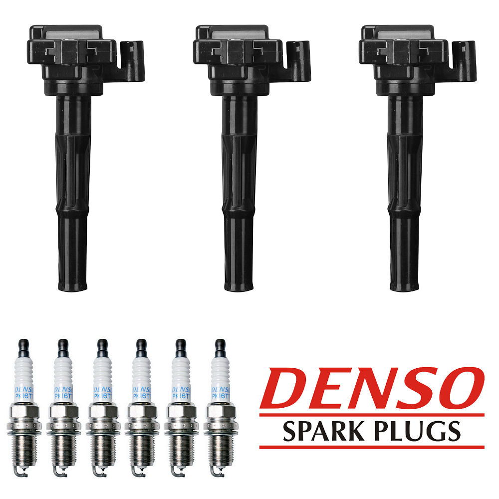 Ignition Coil & Denso Spark Plug for Toyota Tacoma Tundra 4Runner 3.4L V6 UF156