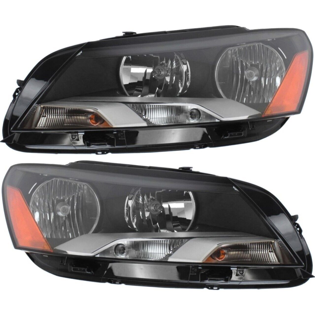 Headlight Set For 2012-2015 Volkswagen Passat Left and Right With Bulb 2Pc