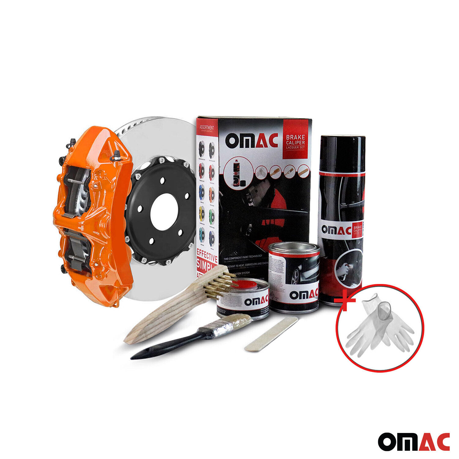 OMAC Brake Caliper Paint Epoxy Based Car Kit Orange Glossy High-Temperature