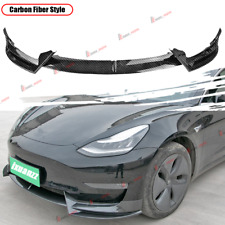 For Tesla Model 3 2017-2023 Front Bumper Lip Spoiler Splitter Carbon Style ABS picture