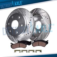 Front Drilled Rotors Ceramic Brake Pads for 2003-05 Silverado Sierra 1500 Tahoe picture