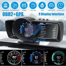 3.5'' Triple Screen HUD OBD2+GPS Smart Car Speedometer Gauge Head Up Display RPM picture