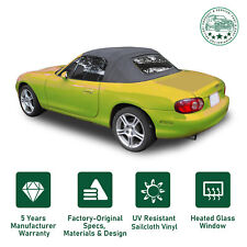Black Convertible Soft Top w/Heated Glass Window For Mazda Miata 1990-2005 99-05 picture