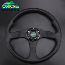 Black 14INCH Drifting Racing Steering Wheel Aluminum 6 Bolt Universal Flat Dish picture