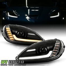 2005-2013 Chevy Corvette C6 Black LED Sequential SwitchBack Projector Headlights picture