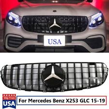 Black Front Grille For 2015-19 Mercedes Benz GLC Class X253 GLC300 GLC250 w/Star picture