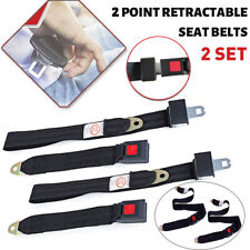 2Pack Universal Lap Seat Belt 2 Point Adjustable Retractable Car Safety Belts picture