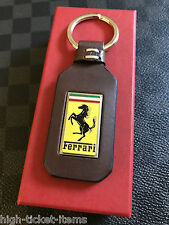 Genuine Ferrari Leather Trademark GT keyring in Brown Super RARE 270034910 picture