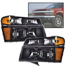 Amber Corner Black Housing Headlights Fit For 04-12 Chevy Colorado GMC Canyon picture