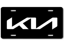 Kia New Logo No Oval Inspired Art on Black FLAT Aluminum Novelty License Plate picture