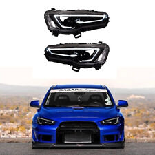 Audi Style Blackout Headlights For Mitsubishi Lancer / EVO X 08-17 Bi-Projector picture