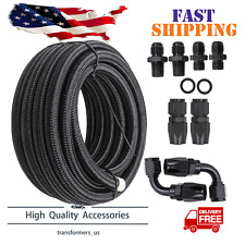 4L60E 4L65E Automatic Transmission Cooler Line Kit Black -6 AN Steel Braided USA picture